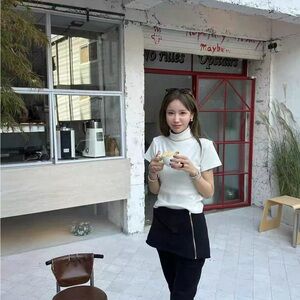 White Turtleneck Top